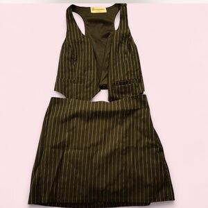 Pinstripped skirt and vest